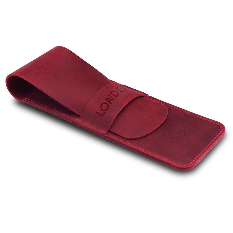 Londo Genuine Leather Pen and Pencil Case with Tuck in Flap, Stationery Bag - Image 4
